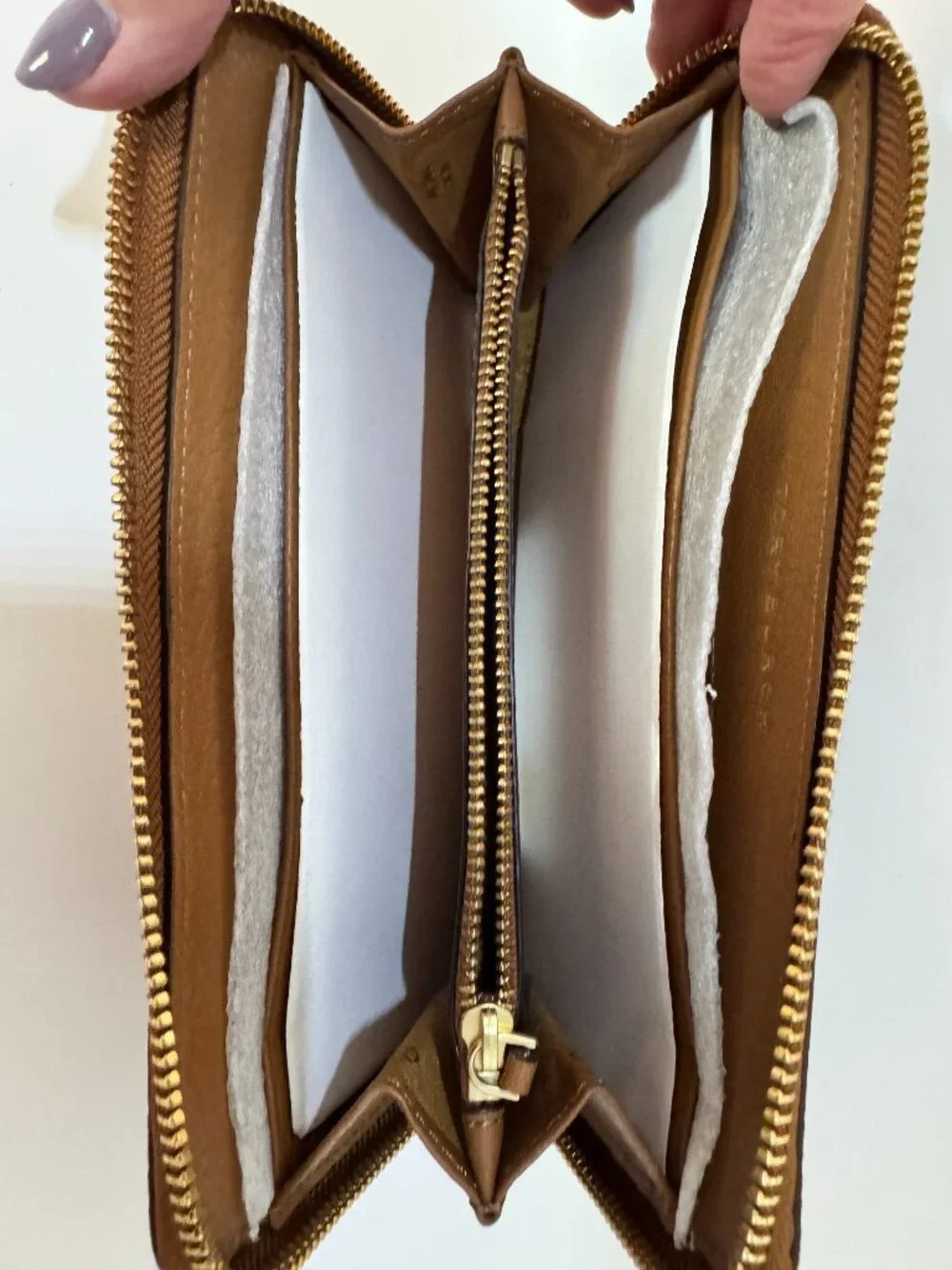 Tory Burch Bark Brown Leather Zip Around Continental Wallet NWT